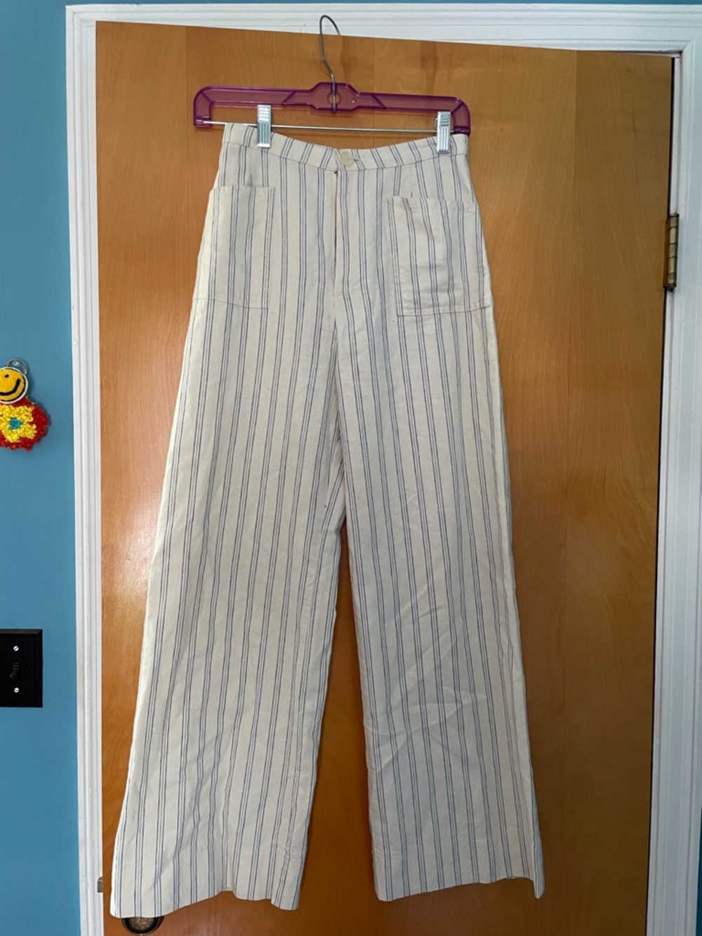 American Apparel Linen Cotton Striped Pants